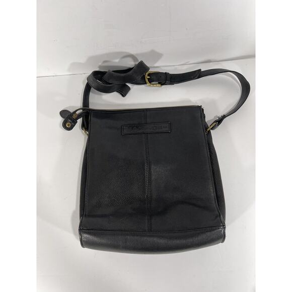 Fossil Black Pebbled Leather Messenger Crossbody Shoulder Womens‎ Bag 75082 Key - Picture 5 of 12
